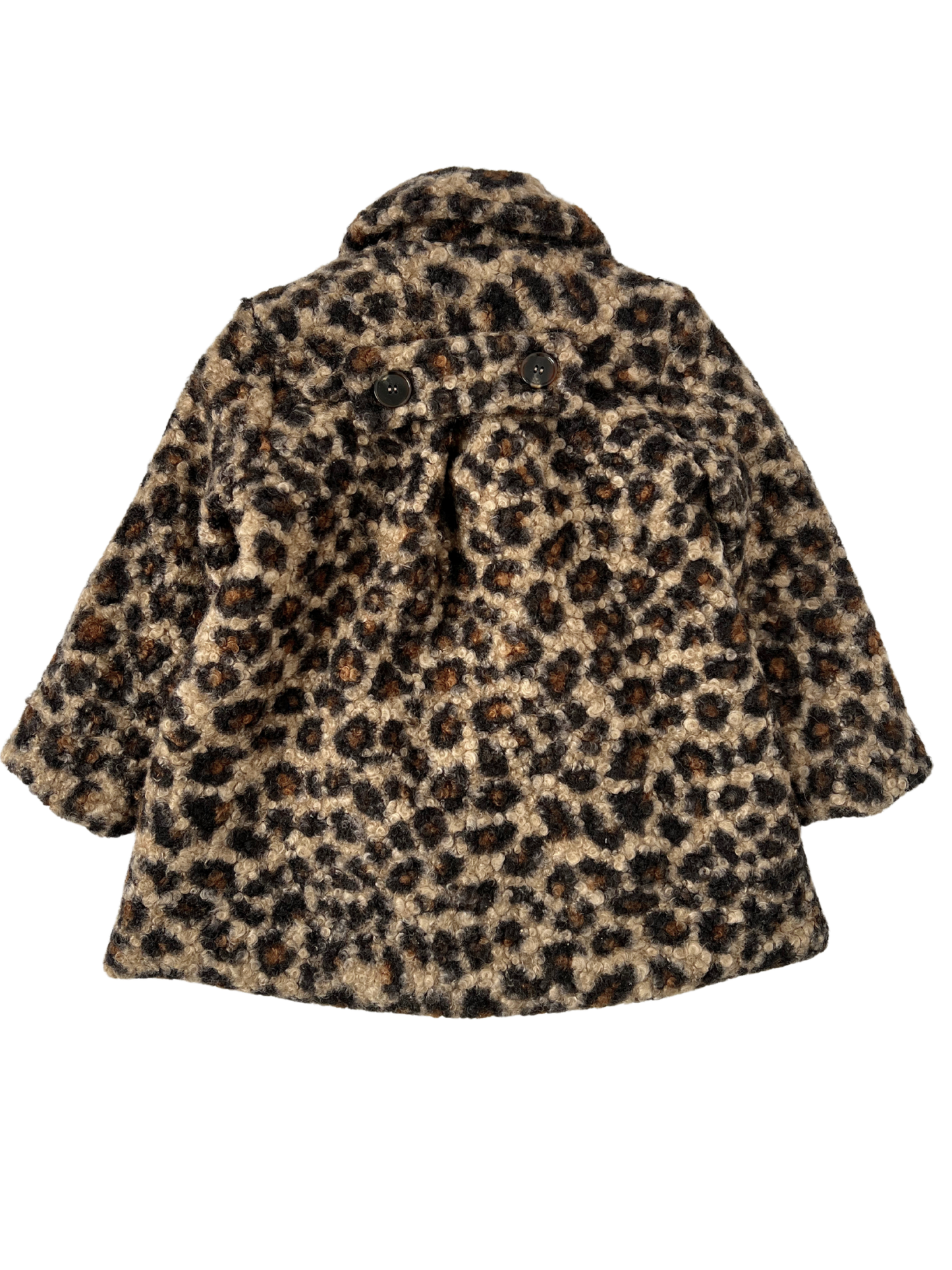 Brązowy zimowy płaszczyk w panterkę