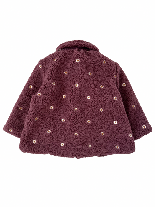 Burgundowy Płaszczyk/kurtka teddy z kołnierzykiem bebe- przedsprzedaż