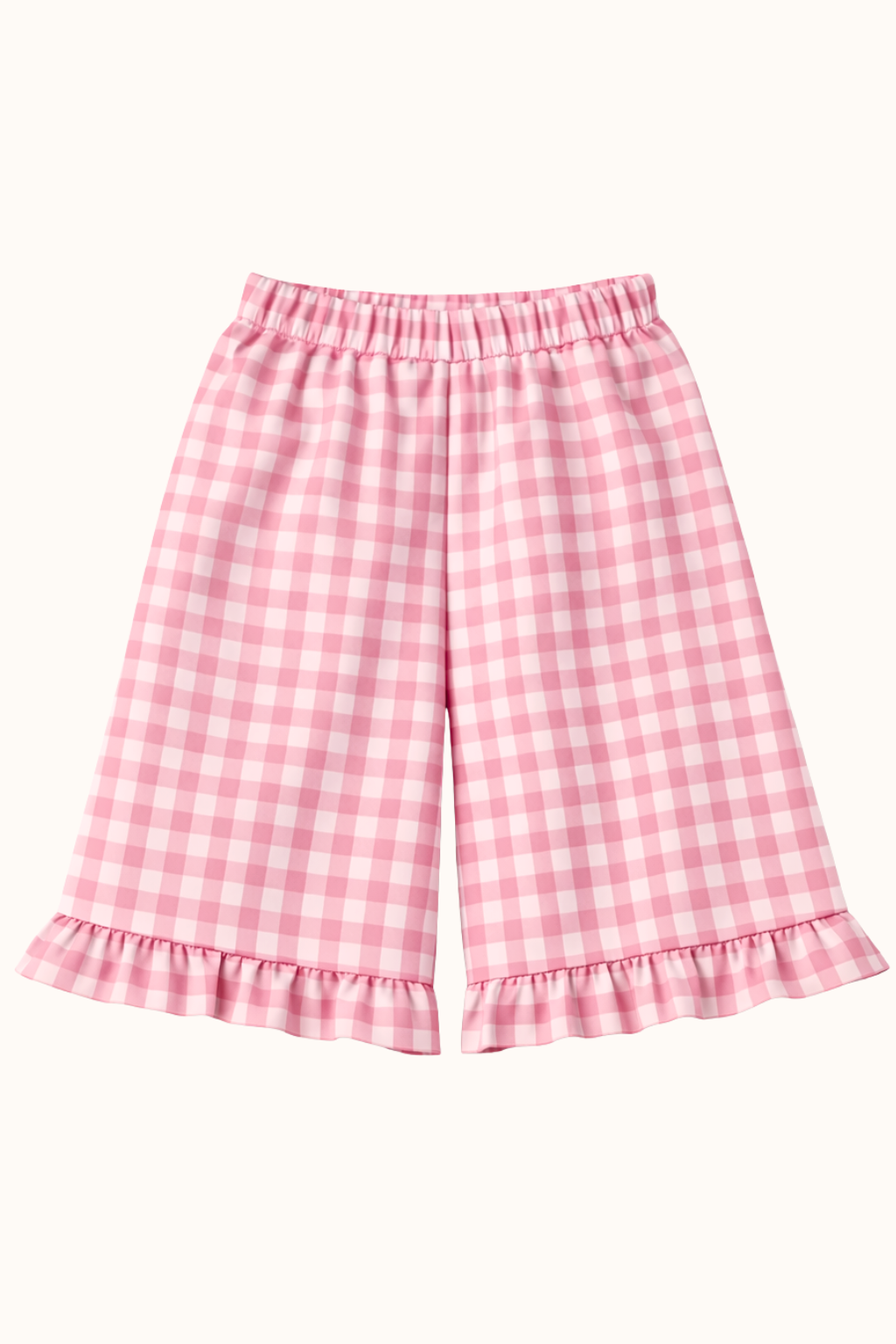 SPRING Dresowe kuloty w kratkę vichy -róż