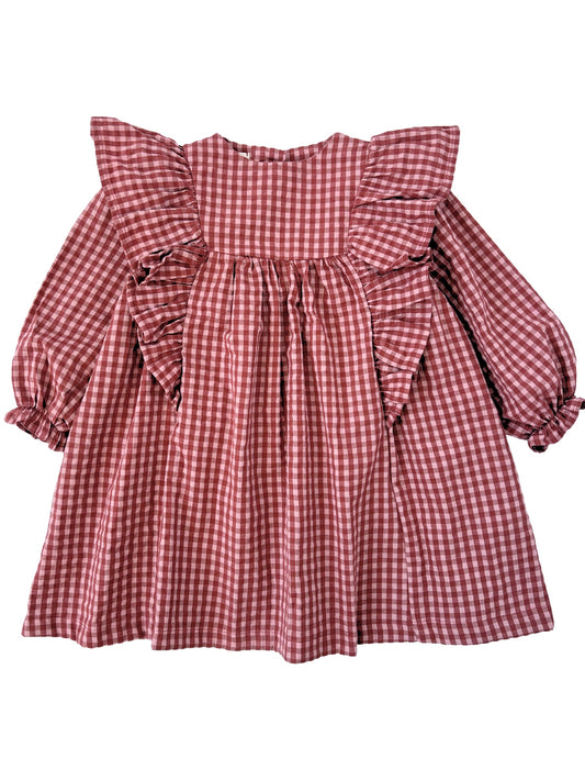 Sukienka bordowa vichy