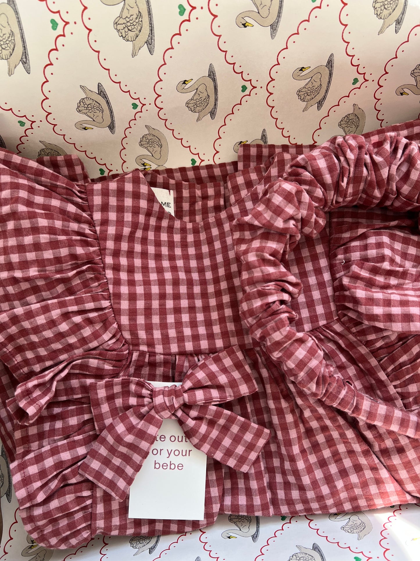 Sukienka bordowa vichy