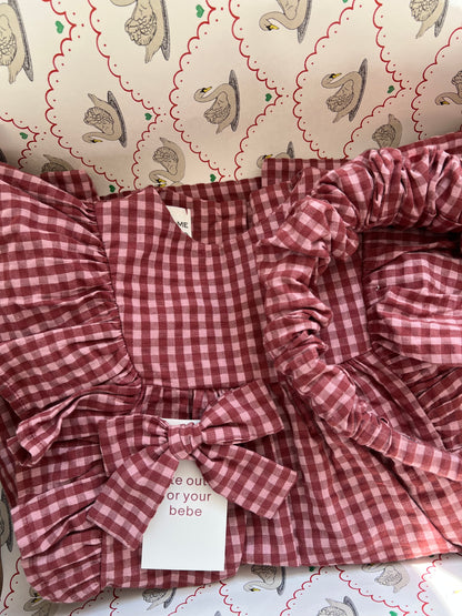 Sukienka bordowa vichy