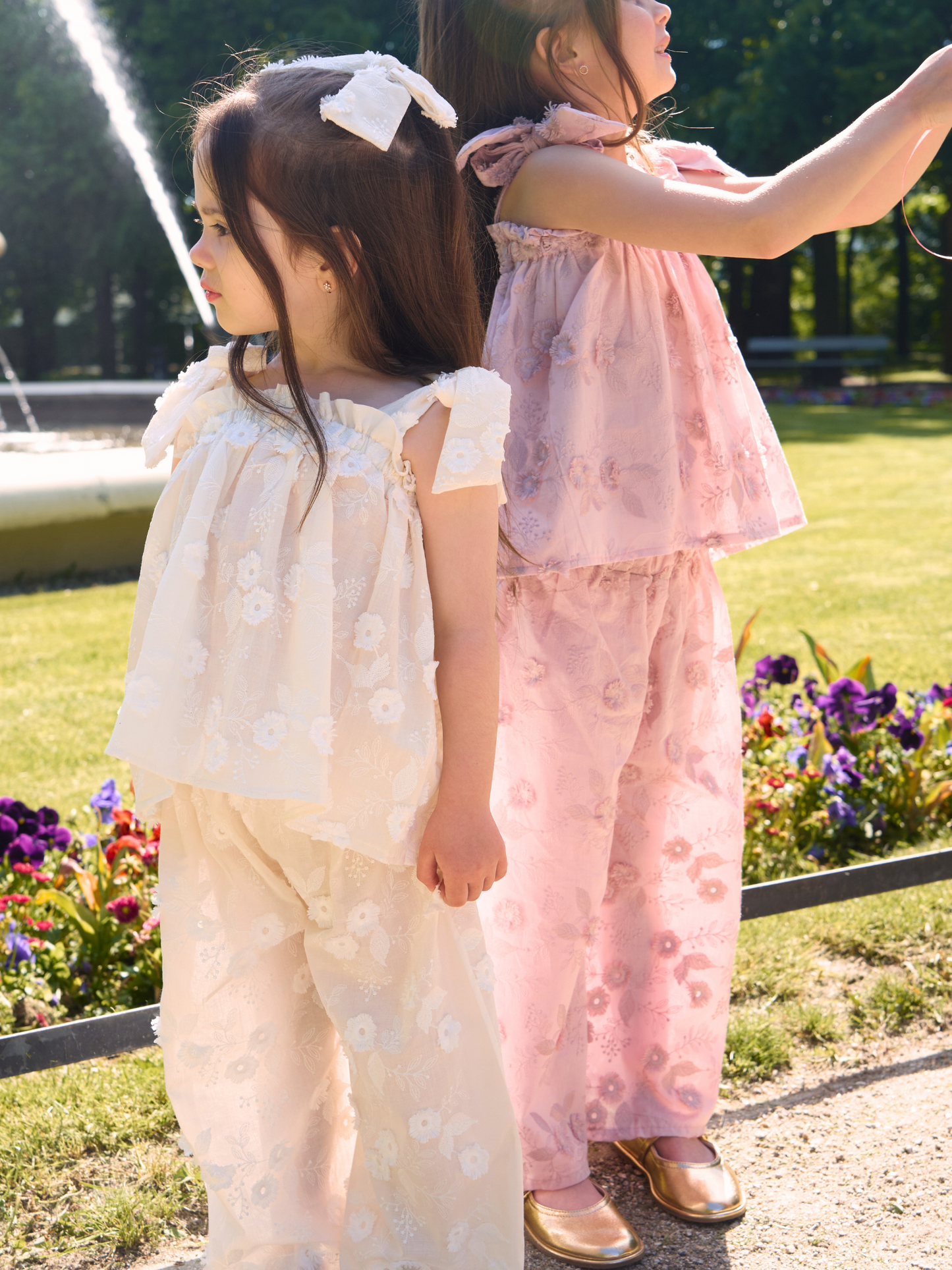 Spodnie o szerszym kroju - ecru