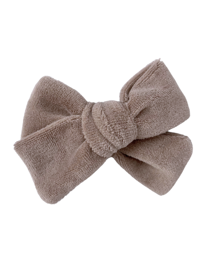 Kokardka beżowy welur