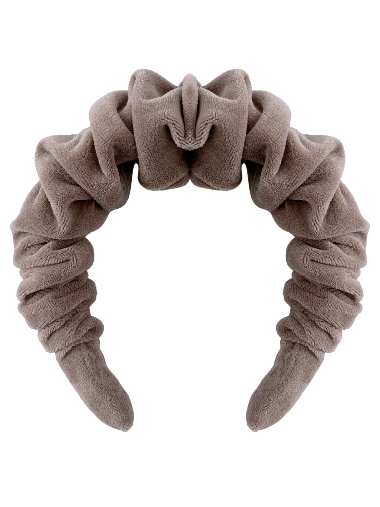 Opaska z marszczeniem beżowy welur