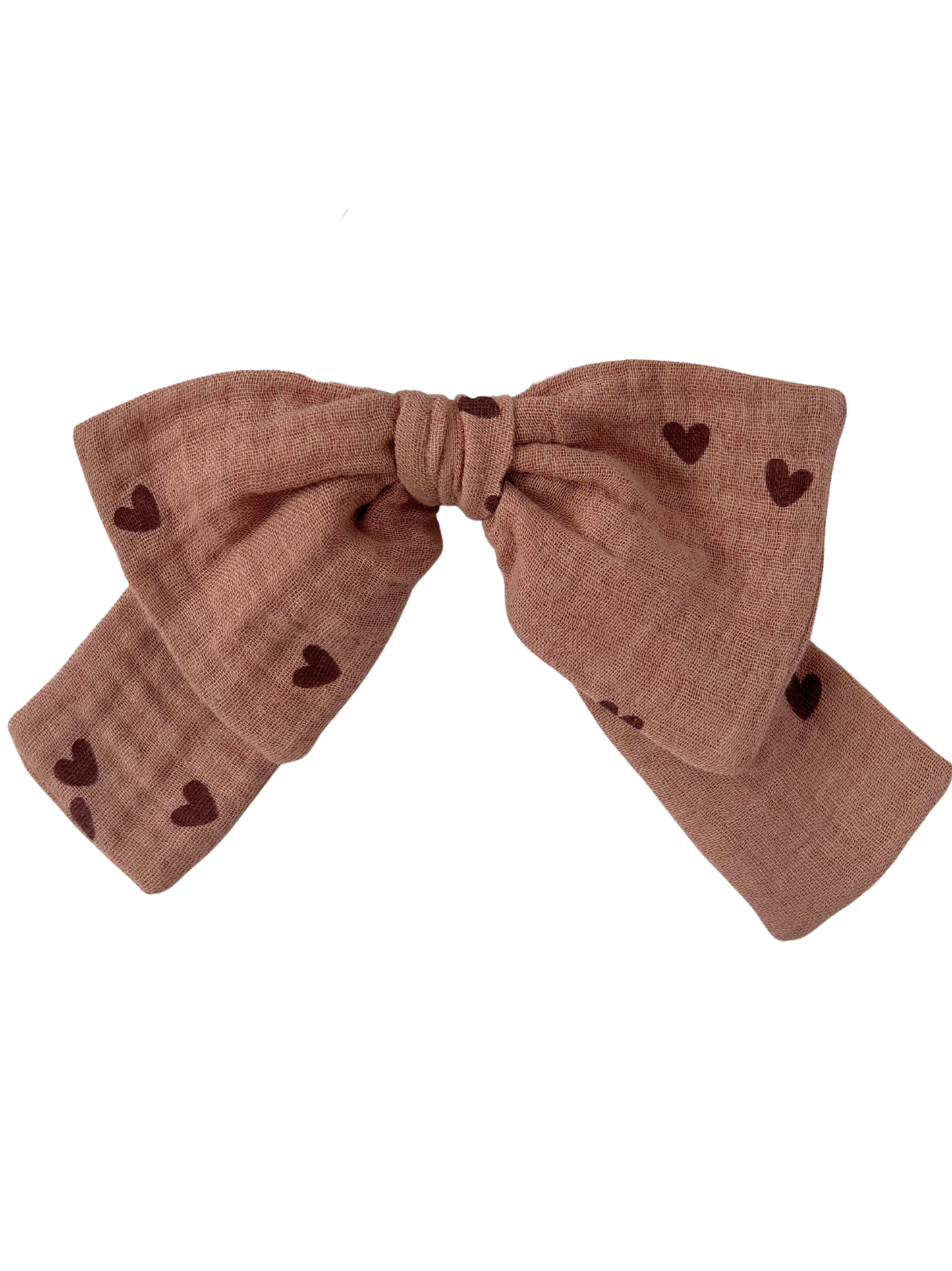Duża kokardka w serduszka brązowe