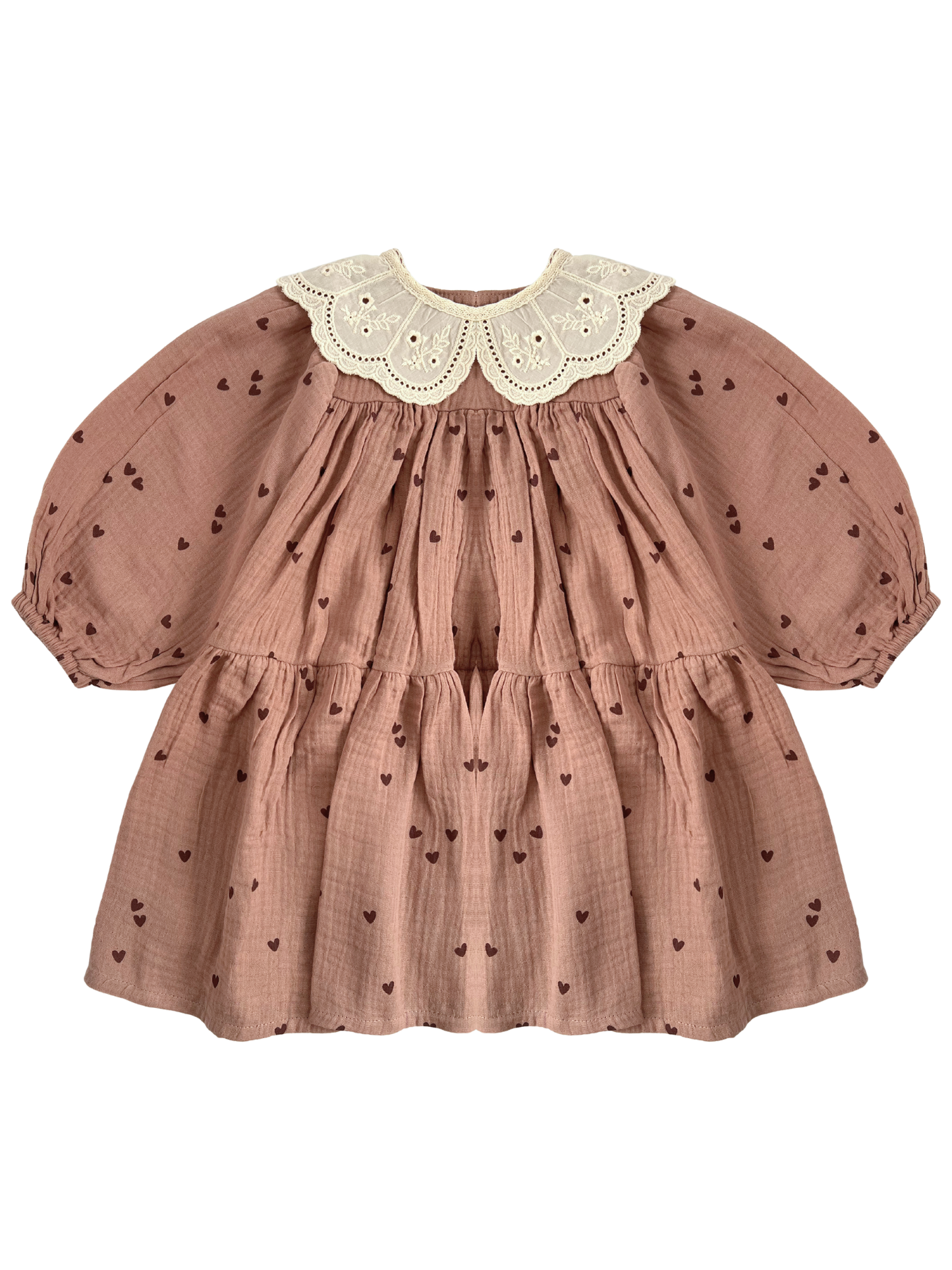 Sukienka w brązowe serduszka
