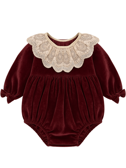 Rampers welurowy z kołnierzykiem- 3 kolory