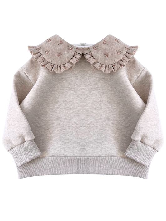 Bluza dresowa z kołnierzykiem Beżowy Melanż