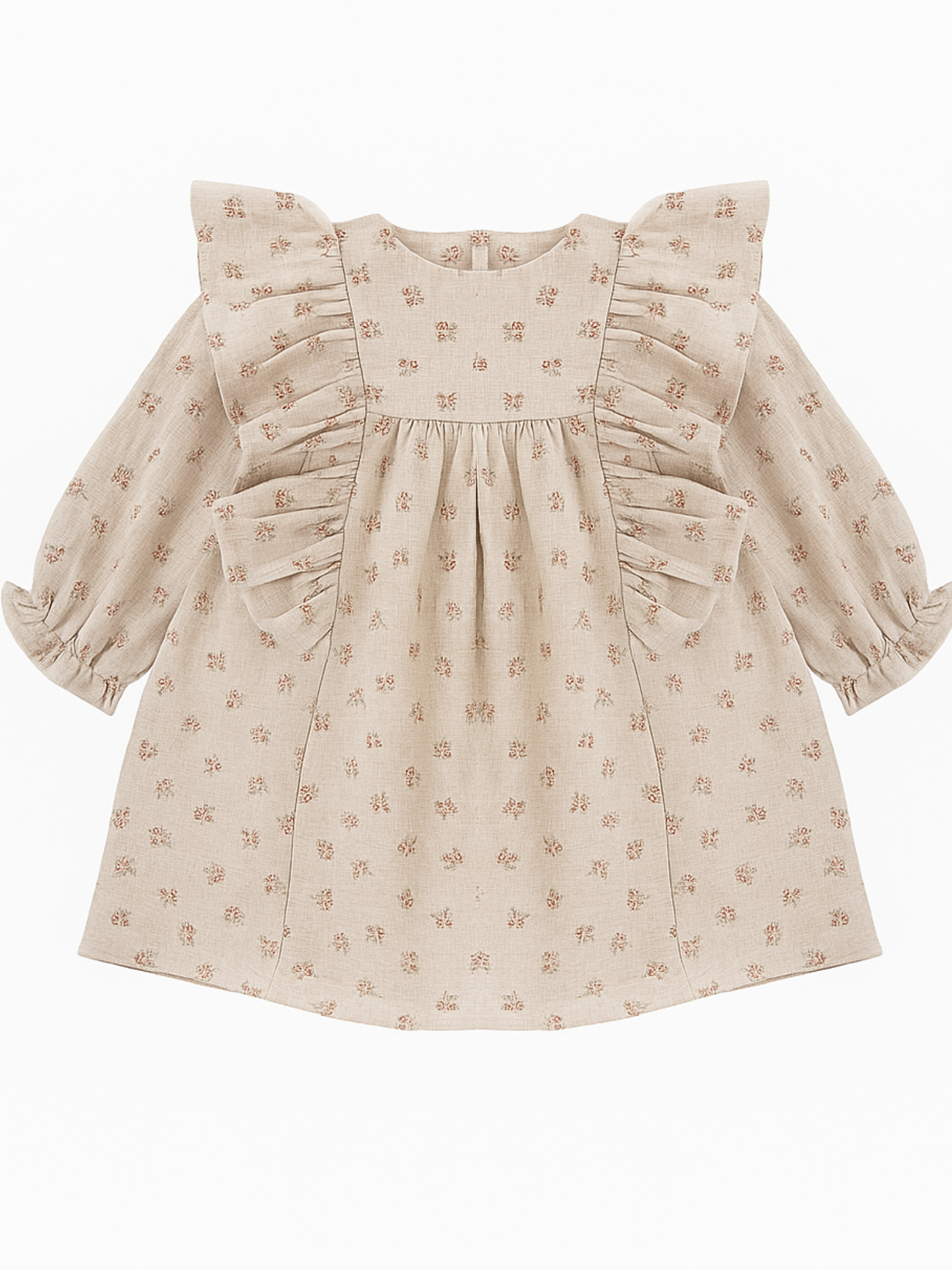 Sukienka beżowa fleuri