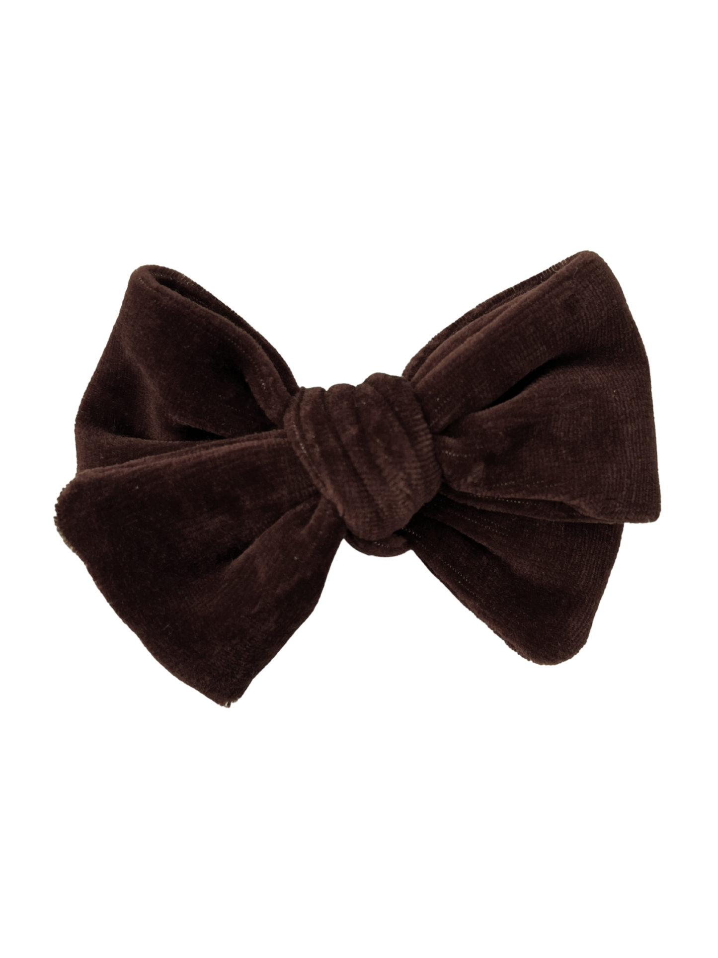 Mała kokardka z weluru- brązowa