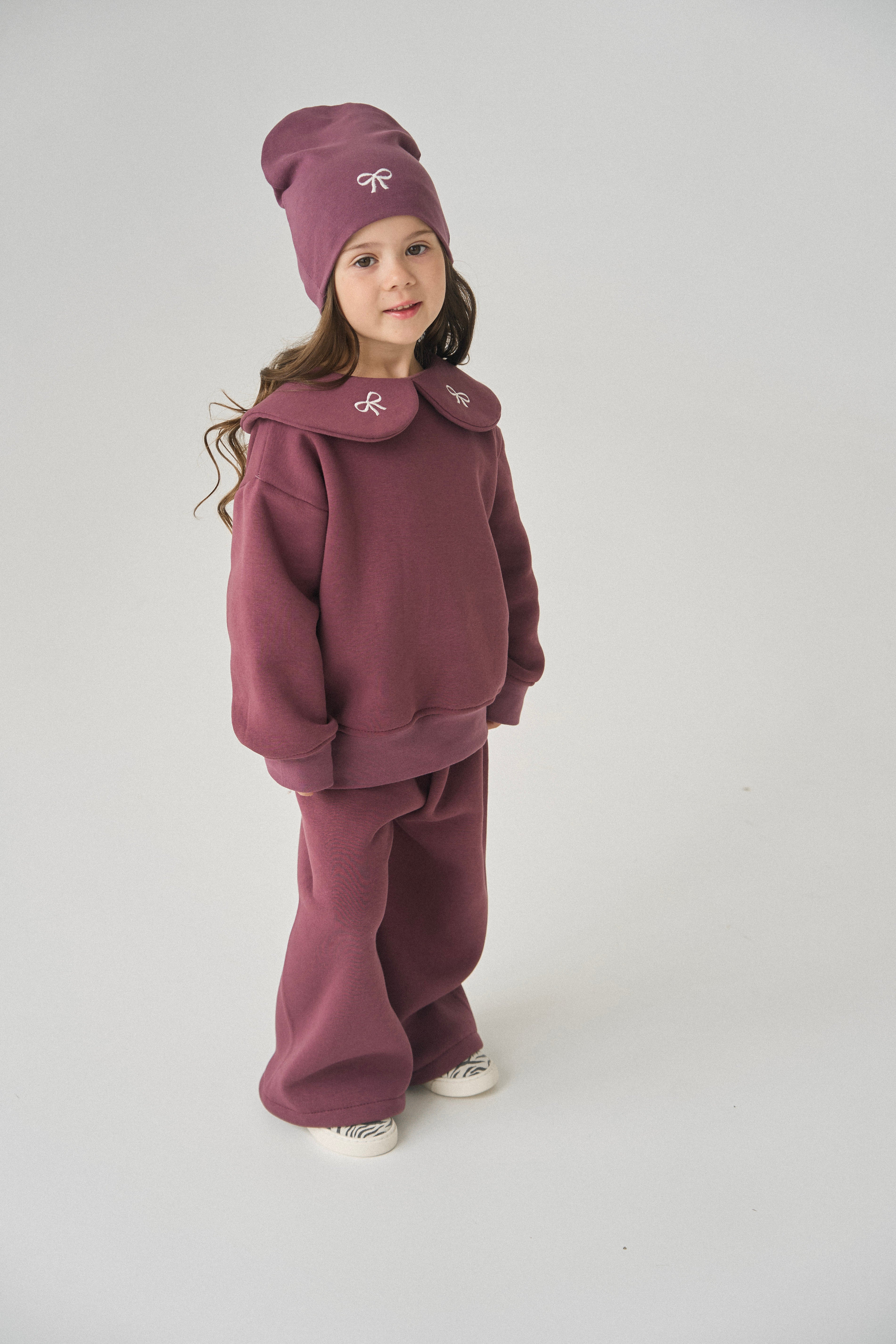 Dres bordowy z kokardkami