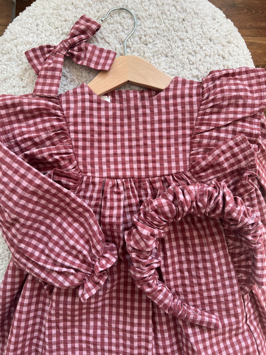 Opaska z marszczeniem vichy