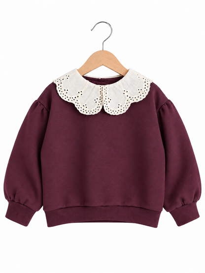 Bluza z kołnierzykiem - bordowa