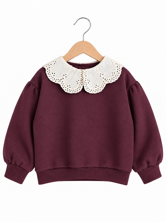 Bluza z kołnierzykiem - bordowa