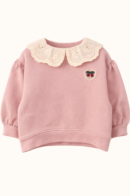 BASIC SPRING - Bluza z kołnierzykiem - pudrowa