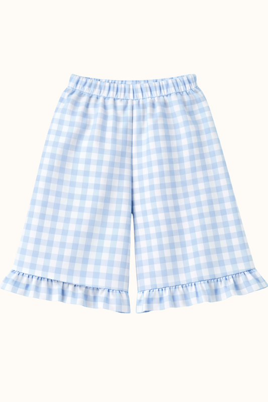 SPRING Dresowe kuloty w kratkę vichy - jasnoniebieski