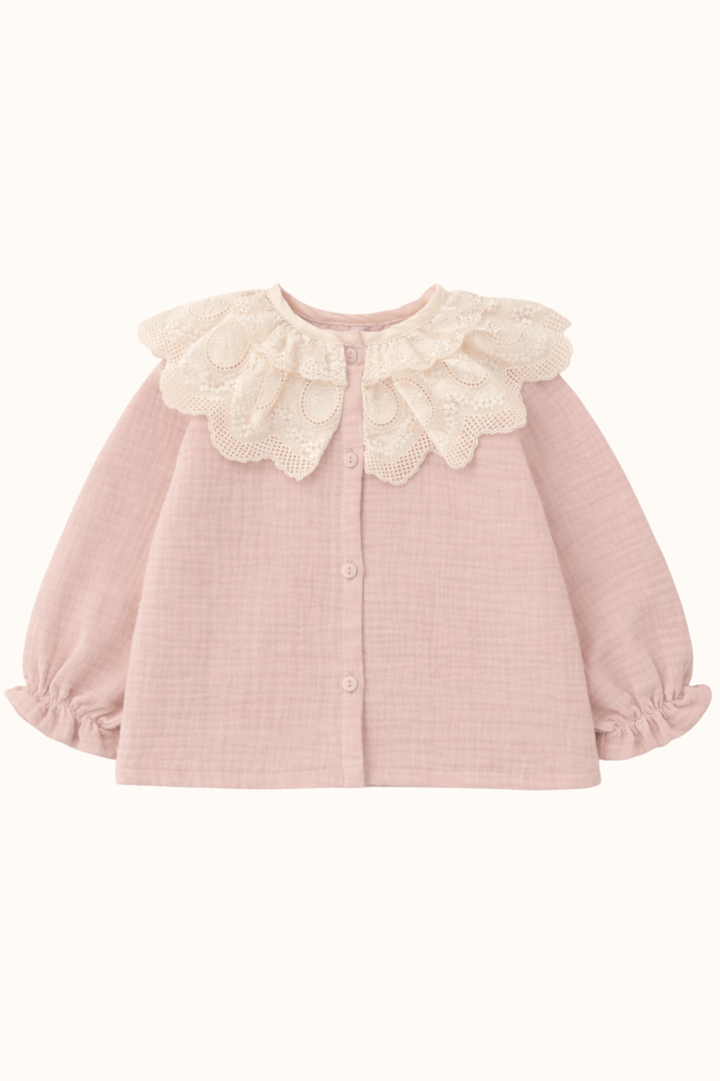 BASIC SPRING - Koszula muślinowa z kołnierzykiem różowa