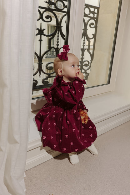 Sukienka w kokardki - bordowa