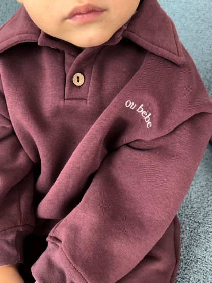 Dres z logo - bakłażanowy