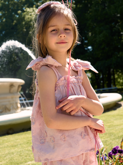 Bluzka z kokardami - brudny róż