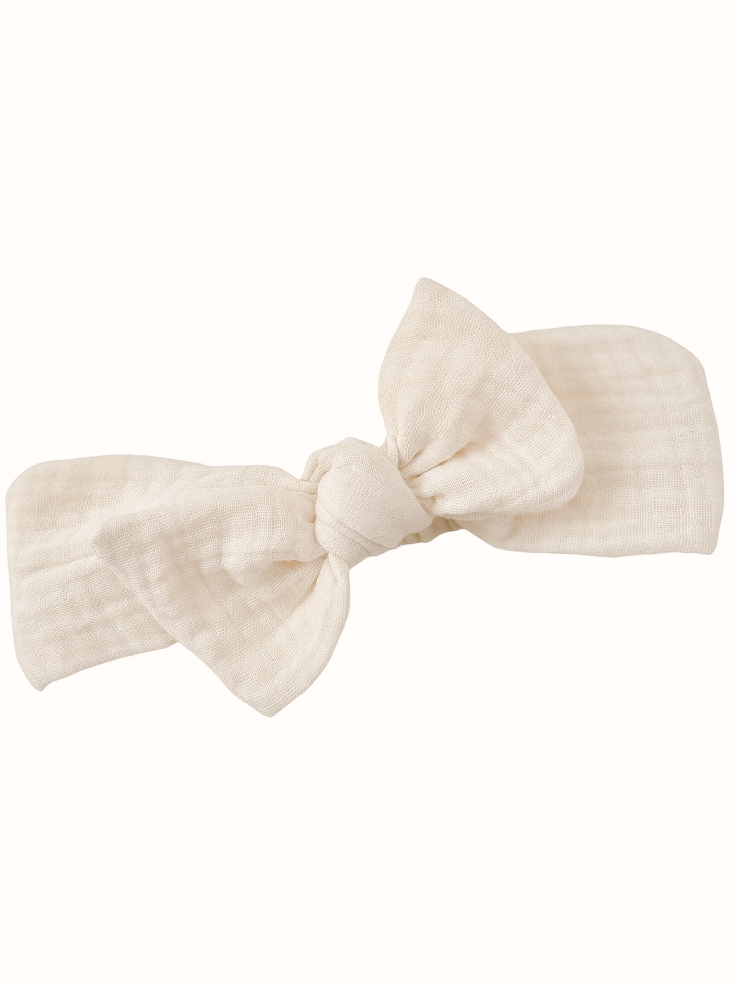 Kremowa opaska z muślinu