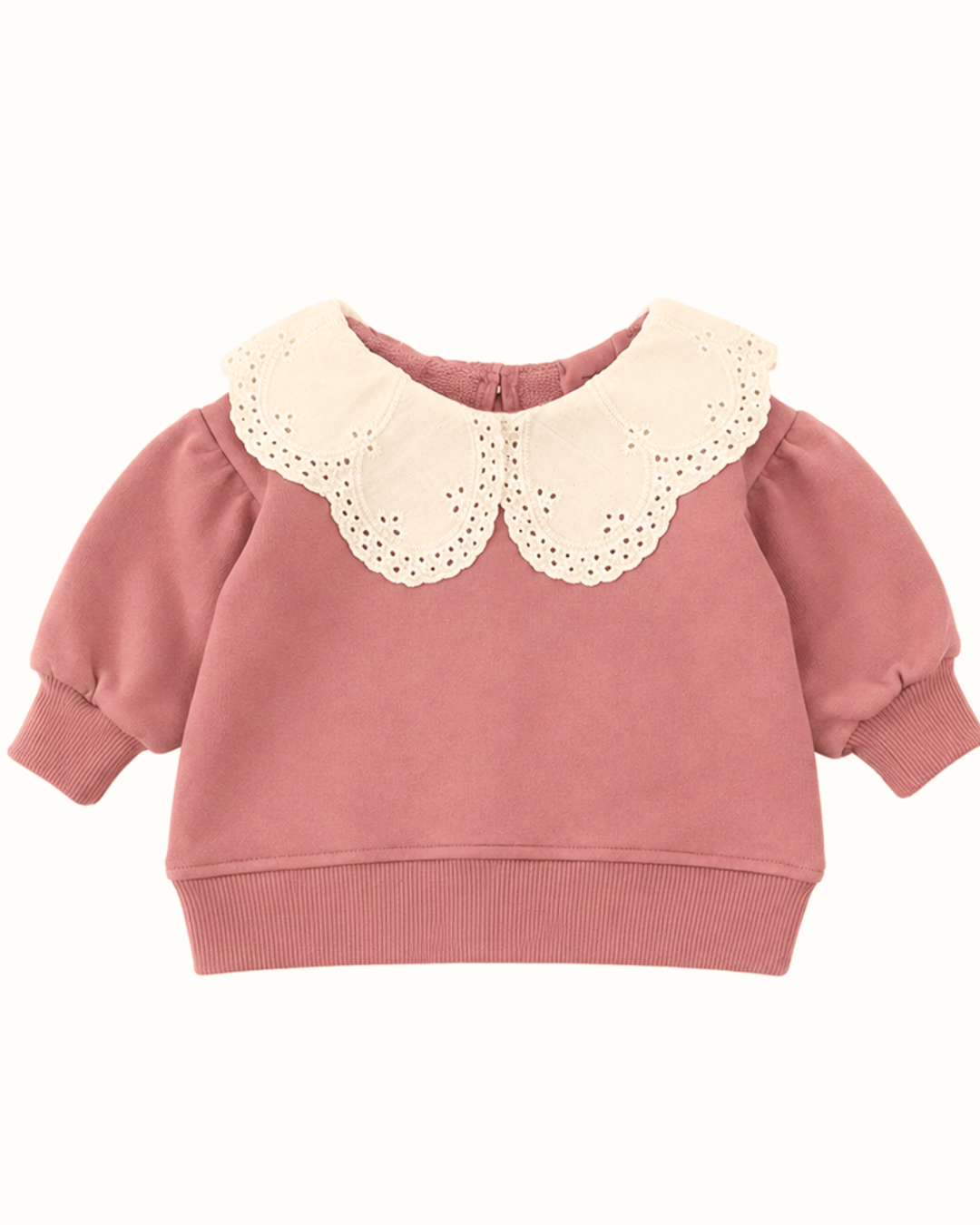 Bluza z kołnierzykiem - truskawkowy róż