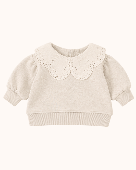 Bluza z kołnierzykiem -beżowy melanż