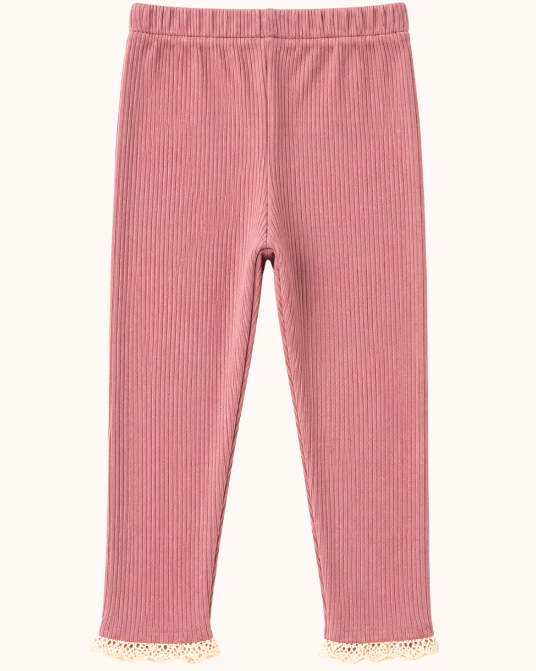 Legginsy z koronką truskawkowy róż