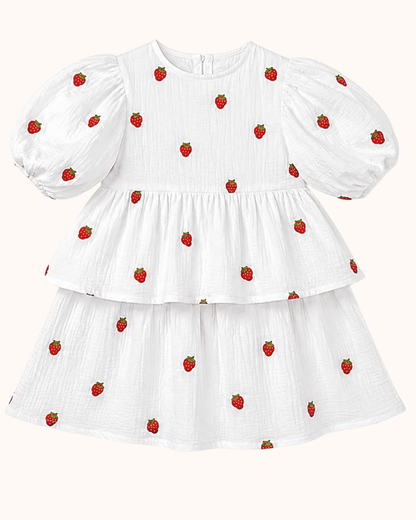 Sukienka z rozkloszowanym dołem strawberry 🍓