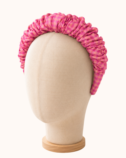 Opaska z marszczeniem vichy